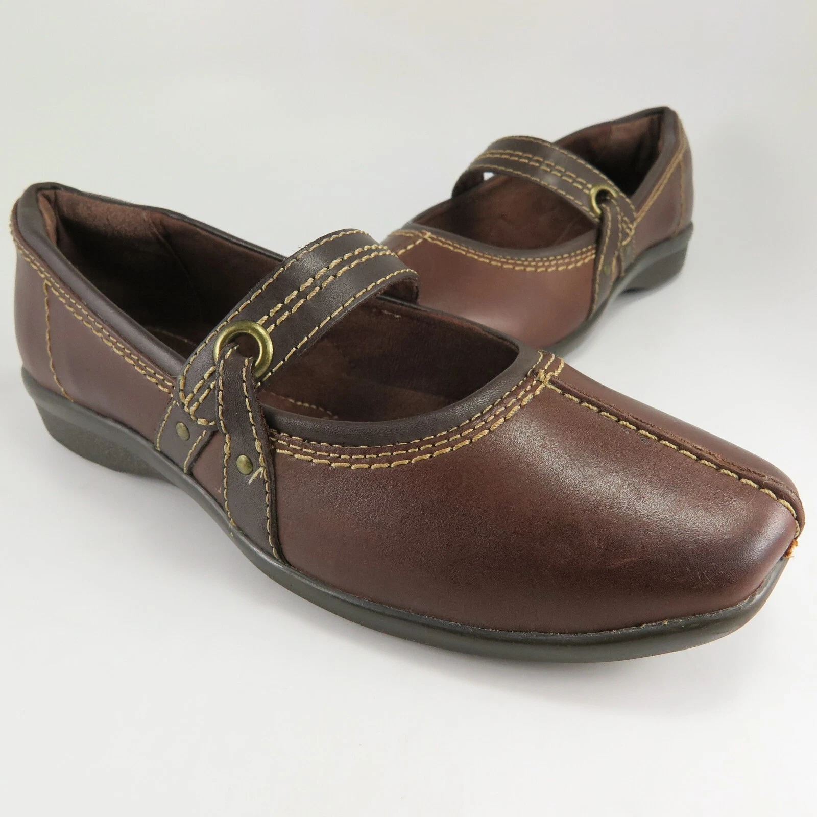 Clarks HAYDN MAIZE Mary Jane ballerine donna taglia 8M mocassino pelle marrone