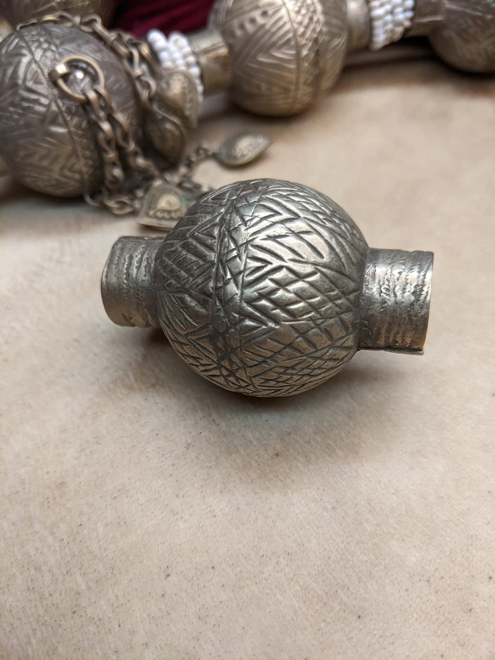 Gran abalorio de pelo Baluch tribal antiguo de Baluchistán adorno étnico (#12909) Foto 3 de 4