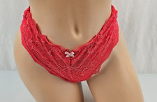 Vintage Victoria's Secret Lace Rhinestone Second Skin Satin Hiphugger Cheeky M
