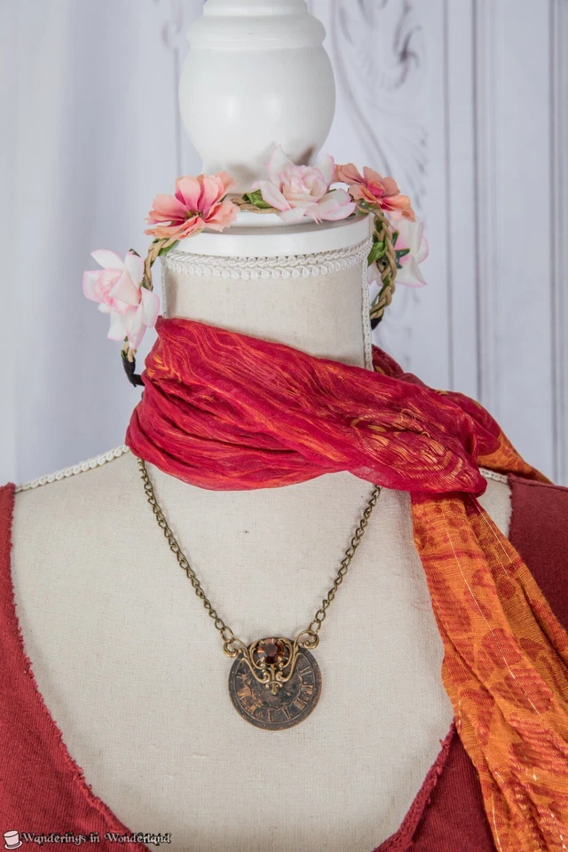 Orange Festival Outfit Medium Fairy Boho Hippie Costume Fae Renaissance Faire - Image 2 of 4