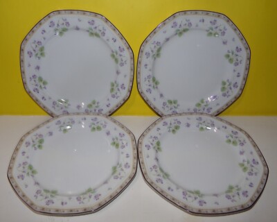 Set of 4 Christopher Stuart Gracious Octagonal Salad Dessert Plates ...
