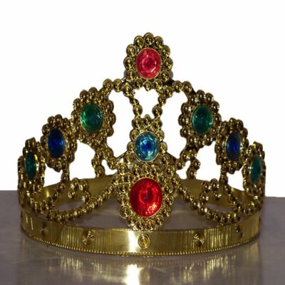 Tiara Princess/Queen Gold Plastic Jeweled Wrap A Round Costume Fantasy  Tiara