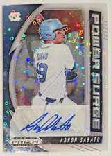 2020 Prizm Draft Picks Power Surge White Donut Circle /50 Aaron Sabato Auto