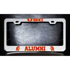 Usc Alumni Custom Made Chrome Metal License Plate Frame Screw Caps Usc Alumni Custom Made Chrome Metal License Plate Frame Screw Caps
