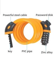 XZSUN Bike Lock Bicycle Lock Chain 5-Digit Combination Lock Core Steel Wire 4 ft