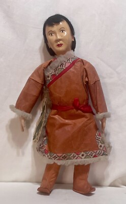 Vintage 1930s Dynasty Product Asian Mongolian Doll Rare! Original Hang Tag.