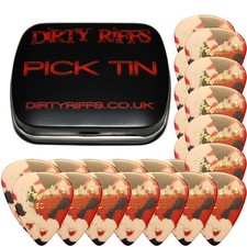 24 x Fender Confetti Medium Classic Celluloid Guitar Picks In A Handy Pick Tin