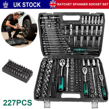 227 Pcs Professional Ratchet Socket Set 1/2" 1/4" 3/8" Tool Kit Spanners Wrench