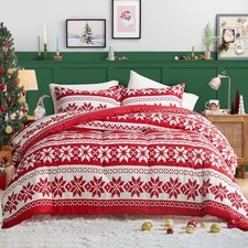 Christmas Striped Comforter Set King King - 102x88 inches Striped Snowflake