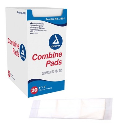 Dynarex White Abdominal Pad Sterile 5 X 9 Inch 3501 400 ct