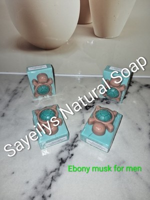 Sayeliys Natural Soap Ebony Musk Men's Body Bar Soap Turtle Multipack