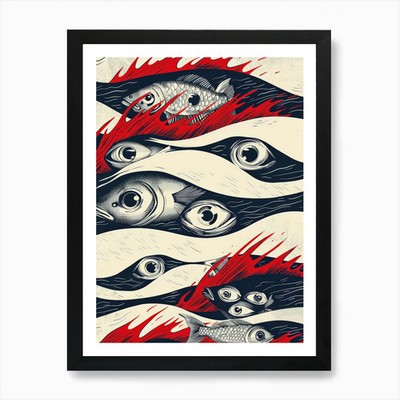Der Fisch' Kunstdruck gerahmt Wandbild gerahmt Wandbild Poster Leinwanddruck Bild