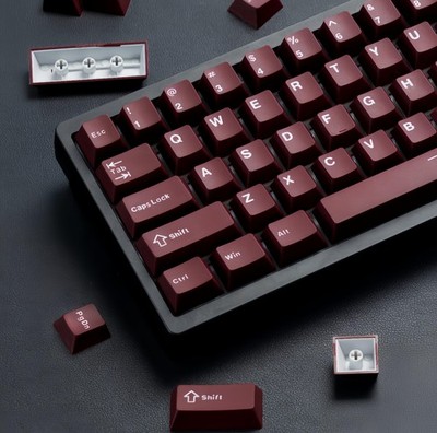 Dark Red Cherry Profile Double Shot PBT Keycap Set Mechanical Gaming 126 Keys