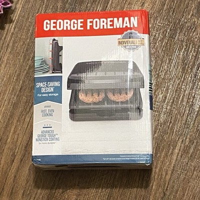 George Forman Grill Black Individual Space Saving Design New NIB