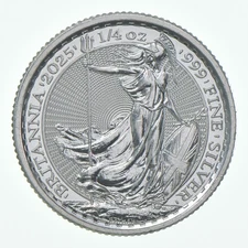 2025 Great Britain 50 Pence Silver Britannia 1/4 Oz 0.25 Oz Silver
