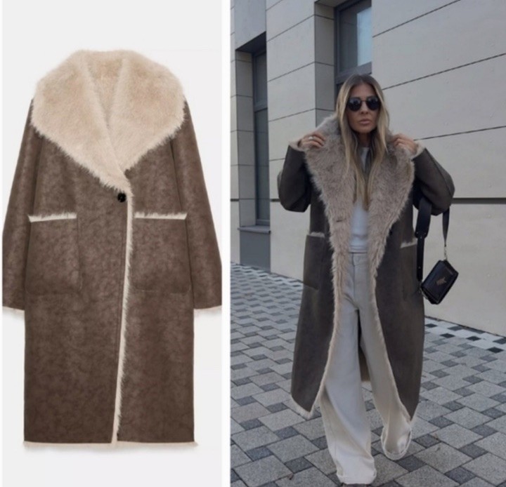 ZARA REVERSIBLE FAUX FUR DOUBLE-FACED LONG COAT  thumbnail 16