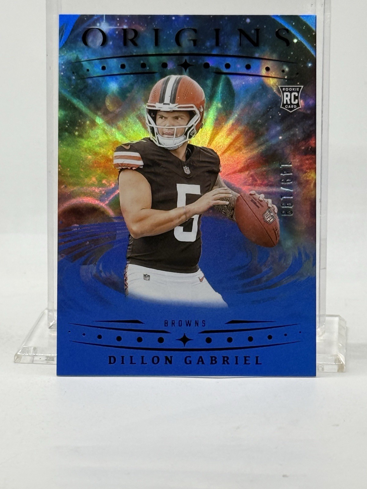 2025 Panini Origins Prismatic Blue #115 Dillon Gabriel (#'d / 199) Cleveland RC