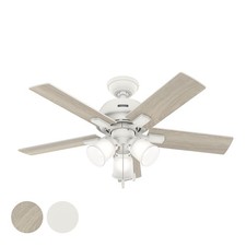 Hunter Fan 44 inch in White Indoor Ceiling Fan with LED Light and Pull Chain