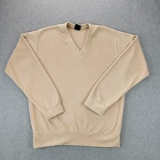 Men's Vintage 70s Campus Velour Sweater Shirt Size Large Made in USA