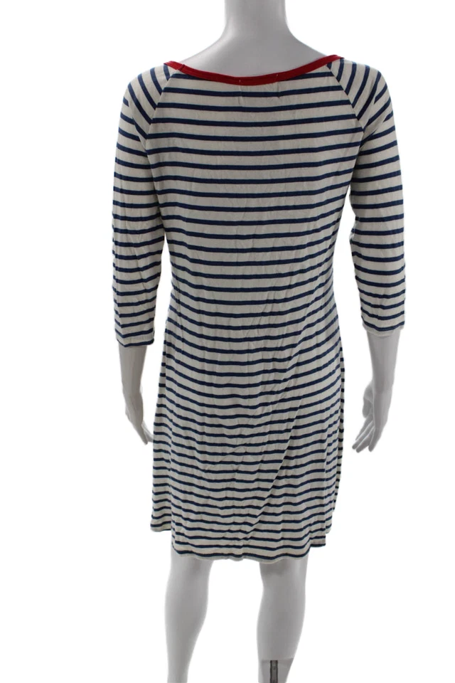 Vestido Camiseta Juicy Couture Mujer Rayas Cambio Náutico Azul Manga 3/4 Talla S Foto 3 de 4