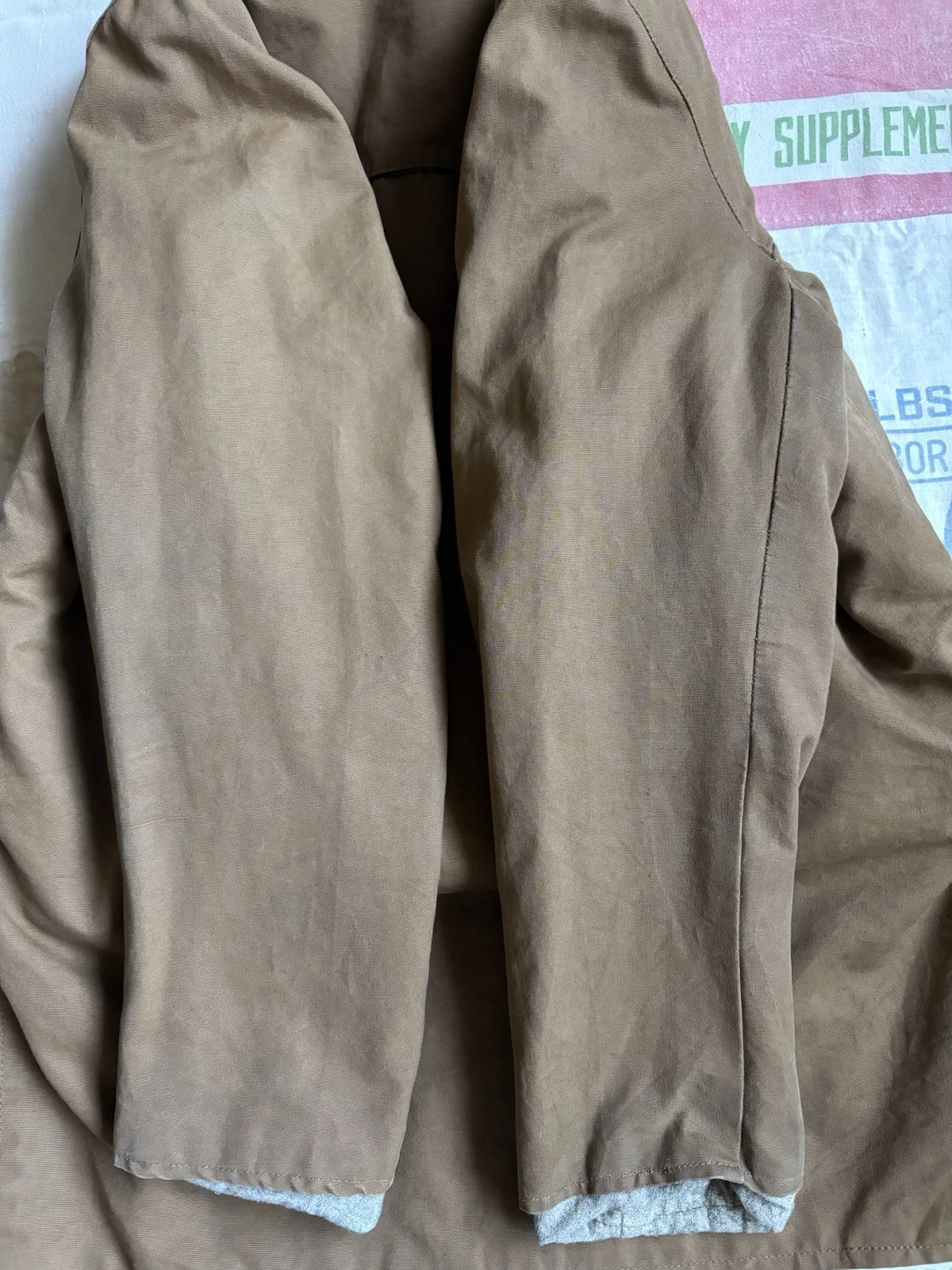 Vintage 60’s French Canadienne Brown Canvas Barnstormer Jacket Medium Shearling image 12