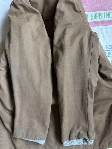 Vintage 60’s French Canadienne Brown Canvas Barnstormer Jacket Medium Shearling image 12