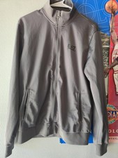 Giacca da pista Emporio Armani EA7 grigia con zip intera