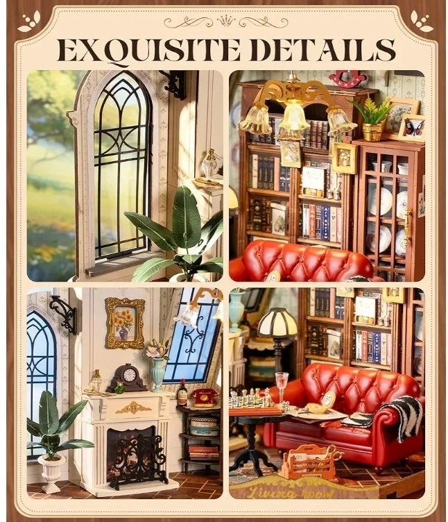 ROBOTIME Kit Casa delle Bambole in Miniatura Catherine’s Living Room, Kit... - Immagine 4 di 4