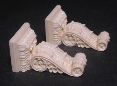 2 Dollhouse Miniature  Brackets unpainted ~ 1:12 scale ~ Jim Coates  Accessories