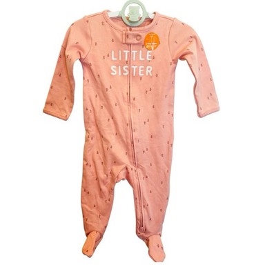 Carter's Just One You Sleeper Girls 9M Pink Little Sister 2-Way Zip Footed NWT