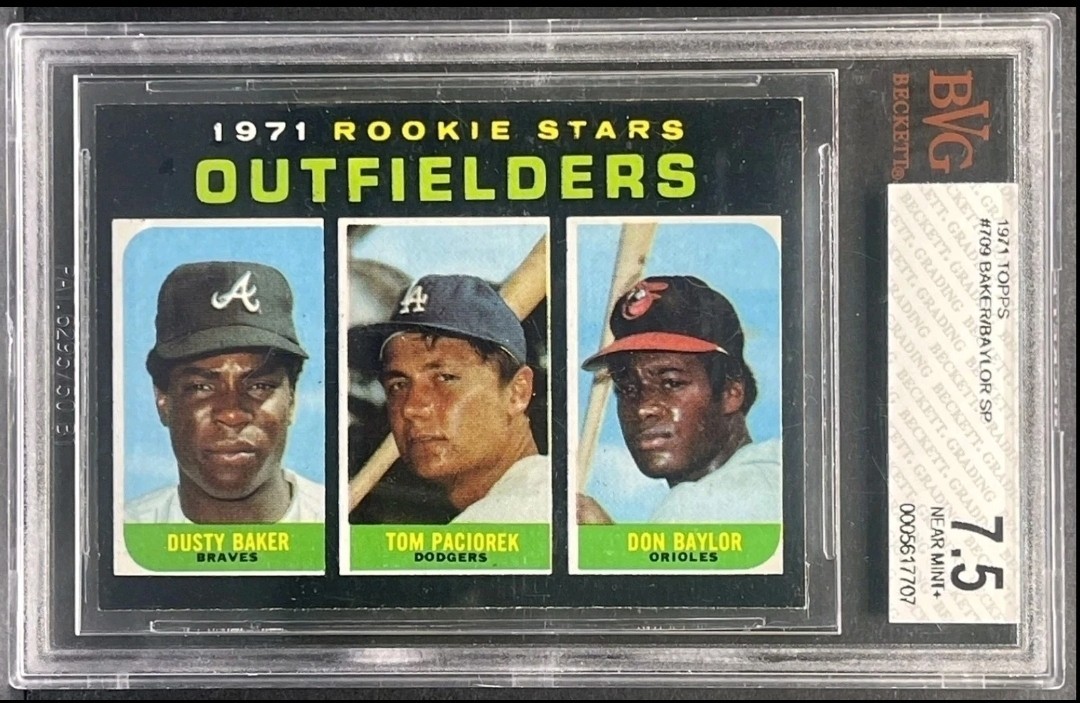 1971 Topps High #709 Dusty Baker - Don Baylor - Rookie Card SP RC - BVG 7.5 NM+