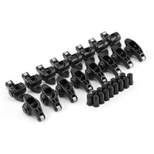 Chevy Sbc 350 1.6 Ratio 38 Ultra Black Chromoly Roller Rocker Arms Set Chevy Sbc 350 1.6 Ratio 38 Ultra Black Chromoly Roller Rocker Arms Set