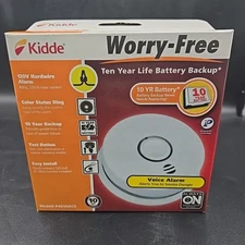 Kidde 10yr Worry-Free Hardwired Smoke Detector w/ Photoelectric Sensor & Voice