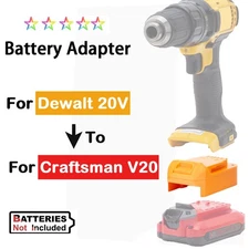For Craftsman 20V V20 Li-ion Battery Adapter to for Dewalt 20V Max Power Tools