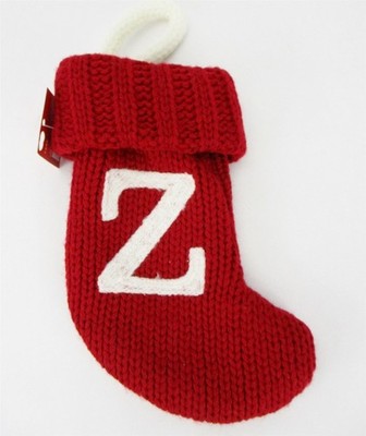 Letter Z Knit Monogram Mini Stocking Red Wondershop Xmas Holiday Target 8''
