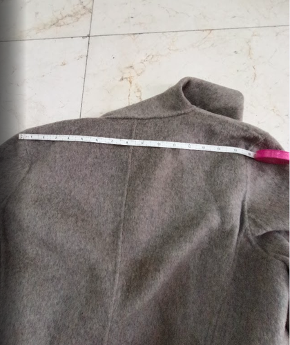 DVF Wollgürtel Trenchcoat zweifarbig Wickeljacke eleganter Wintermantel mittellang - Bild 7 von 13