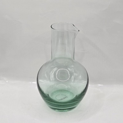 Paradox 7'' Green Glass Decanter Carafe Pitcher Made in Italy Thick Base