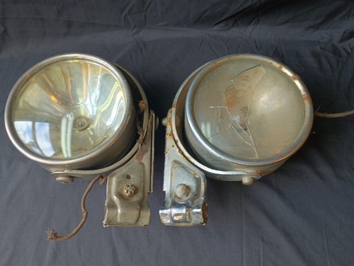 RARE CHROME 1920'S STEWART 139C SEARCH LIGHT SPOT REAR VIEW MIRROR RAT ROD