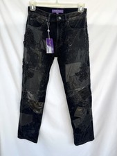 Ralph Lauren Runway Beaded Pants Black Embellished Silk Wool Glam Purple Label