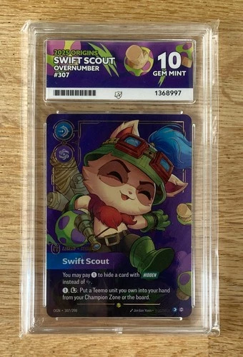 Teemo Swift Scout Overnumber Legend OGN 307/298 - ACE 10 PERFECT SUB GRADES