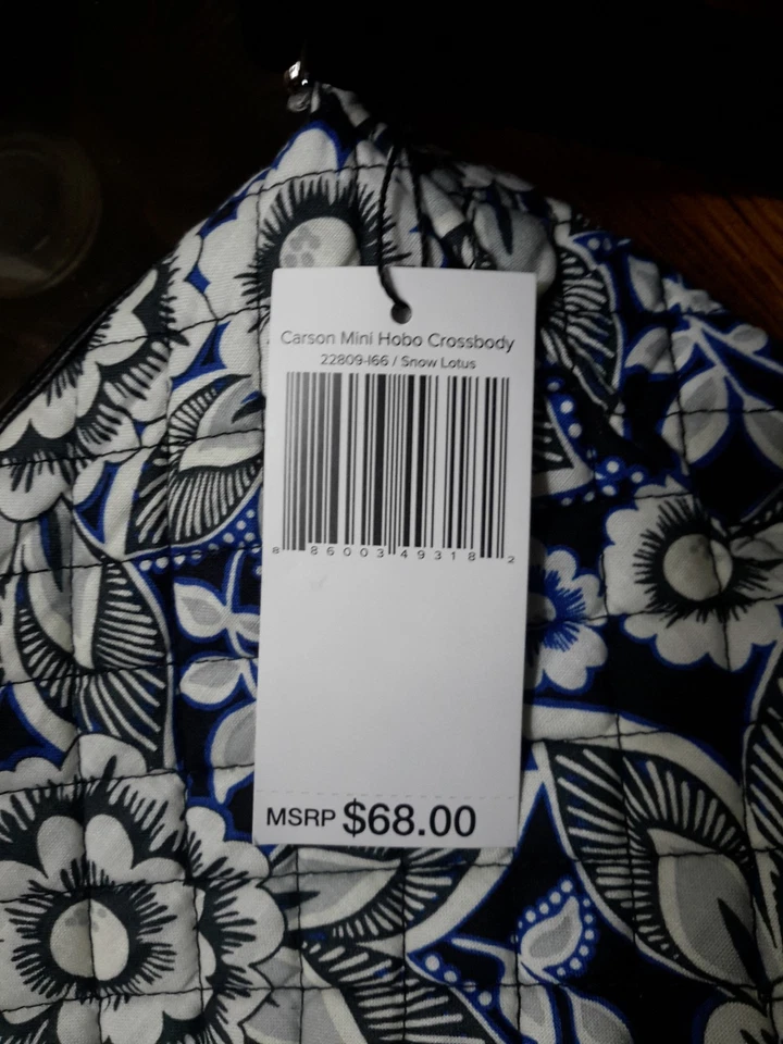 NUEVO Bolso Bandolera Vera Bradley HOBO Abanico Flores Cremallera Cartera con Etiquetas Foto 2 de 3