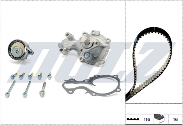 Wasserpumpe + Zahnriemensatz Dolz KD177IO FüR Ford Fiesta 7 HJ HF 6 CB1 CCN MAX-image