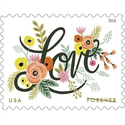 2018 USPS Love Flourishes Stamps Wedding Invitations SC#5255 MNH- 100 pcs total