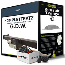 Für RENAULT Twingo I Typ C06 Anhängerkupplung starr +eSatz 13pol uni. 01- NEU