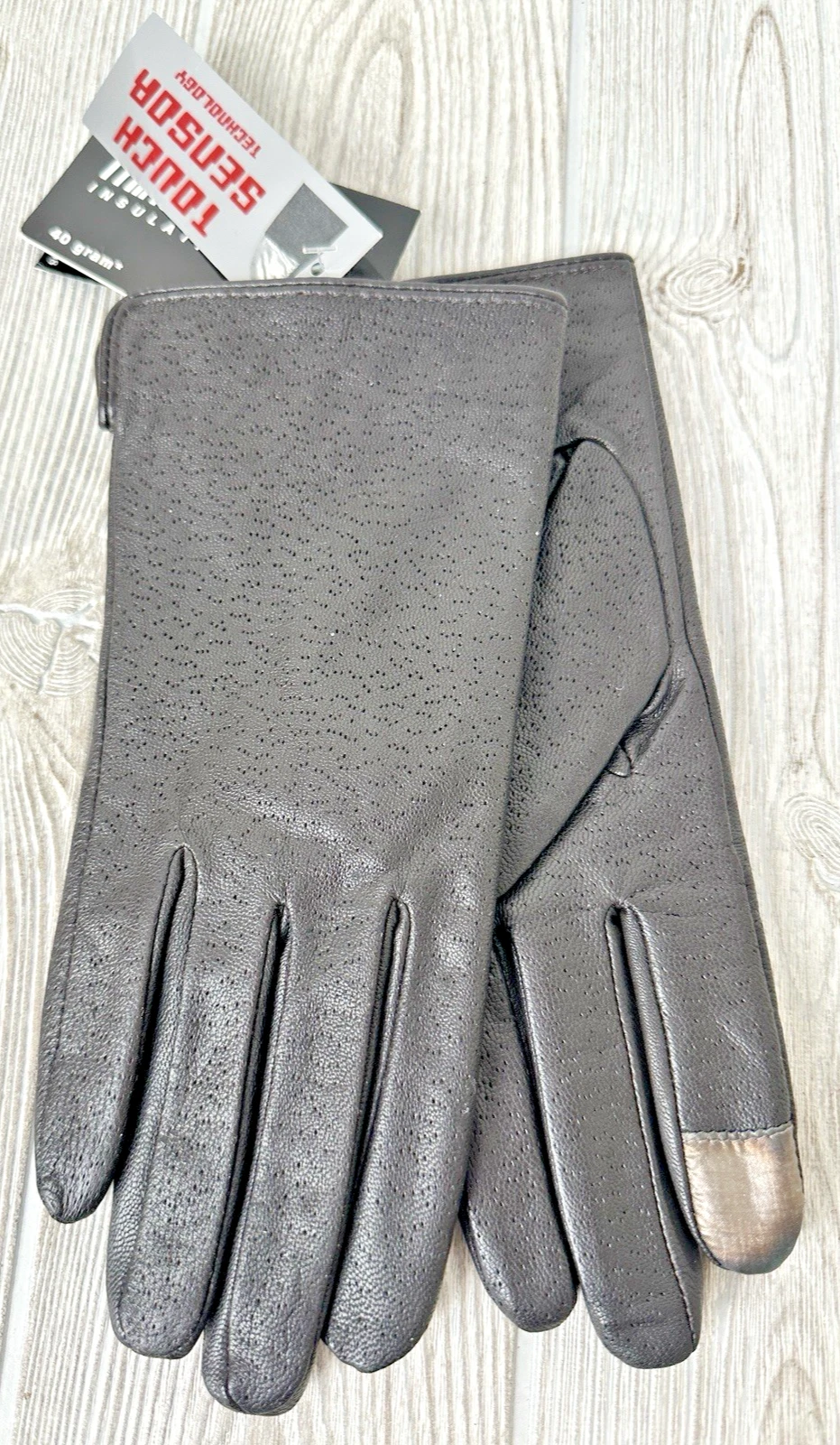 Lauer Brown Leather Dress Gloves Sz Large Thinsulate Touch Sensor Technology NWT