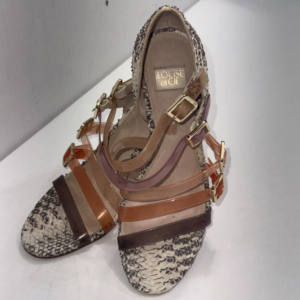 Louise et Cie Isoldah Piel de Serpiente Clásica Dinero Antiguo Cuero Repujado Tacón Bajo 6.5 Foto 2 de 4