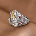 Personalized Silver Jewelry sterling gift Vintage with mens Fox Ring Open