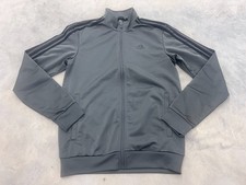 Adidas Essentials 3-Stripes Tricot Track Jacket Mens Small Gray Full Zip Fitness