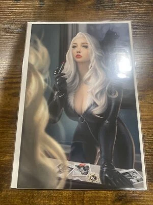 AMAZING SPIDER-MAN #26 * NM+ * WARREN LOUW UNMASKED VIRGIN VARIANT BLACK CAT 🔥