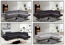 MEGA DIVANO SALOTTO VERA PELLE BIANCO  NERO MARRONE GRIGIO SOFA SOGGIORNO - ITA